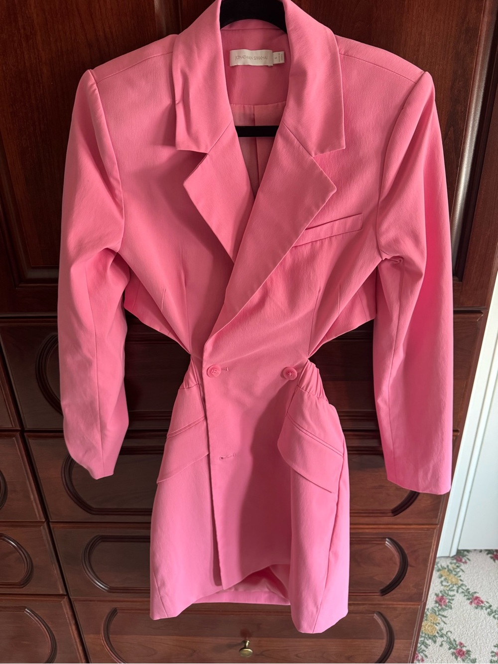 Jonathan Simkhai Pink Tailored Cutout Blazer Dress